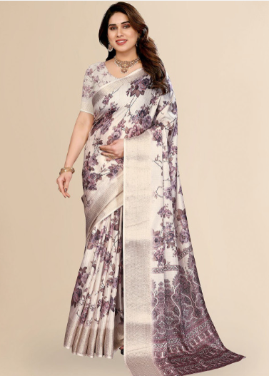 Floral Art Silk Saree