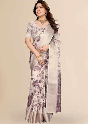 Floral Art Silk Saree
