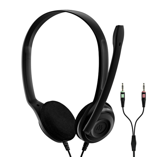 Sennheiser PC 3 Chat Wired On‑Ear Headphones with Mic (Black)
