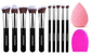 2 X URBANMAC Premium Synthetic Kabuki 10‑Piece Makeup Brush Set