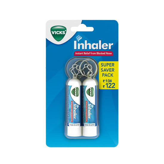 Vicks Inhaler, Portable Nasal Inhaler Instant relief from blocked nose 2 Pcs (Pack of 2)