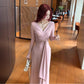 Pure Desire To Twist V-neck Long-sleeve Dress Women&
