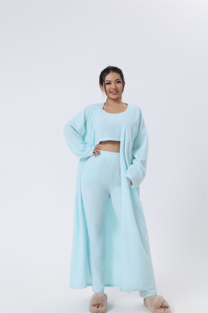 Cozy Pajama Set, 3 Piece Lounge Set, Cute Loungewear, Warm Suit Sets, Matching Set, Women Winter Dress