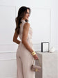 V-neck Sleeveless Jumpsuit With Belt Design Summer Fashion Trousers Women&
