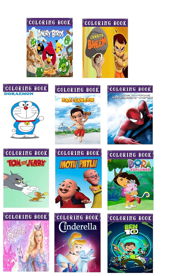Cartoon Colouring Book for Kids ( Pack of 11)