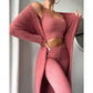 Cozy Pajama Set, 3 Piece Lounge Set, Cute Loungewear, Warm Suit Sets, Matching Set, Women Winter Dress
