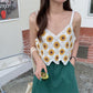 Hollow Knitted Short Inner Knitted Embroidery Sexy Small Sling Vest