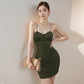 New European And American Sexy Knitted Slim-fit Suspender Dress