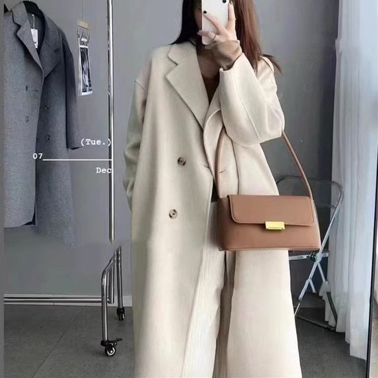 Thickened Cashmere Wool Womens Mid-length Korean-style Wool Coat