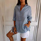 Lapel Long Sleeve Shirt Women&