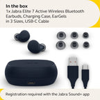 Open Box JABRA Elite 7 Active Bluetooth In-Ear Headphones ANC Wireless || Navy ||