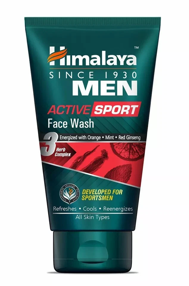 3 x Himalaya Men Active Sport Face Wash For Sportsmen, All skin types 50ml