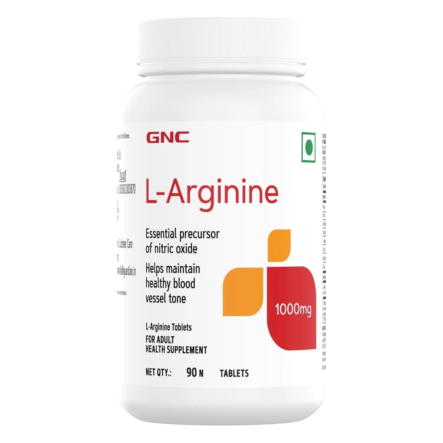 GNC L-Arginine 1000 mg | Fuels Muscle Growth | Boosts Nitric Oxide | 90 Tablets