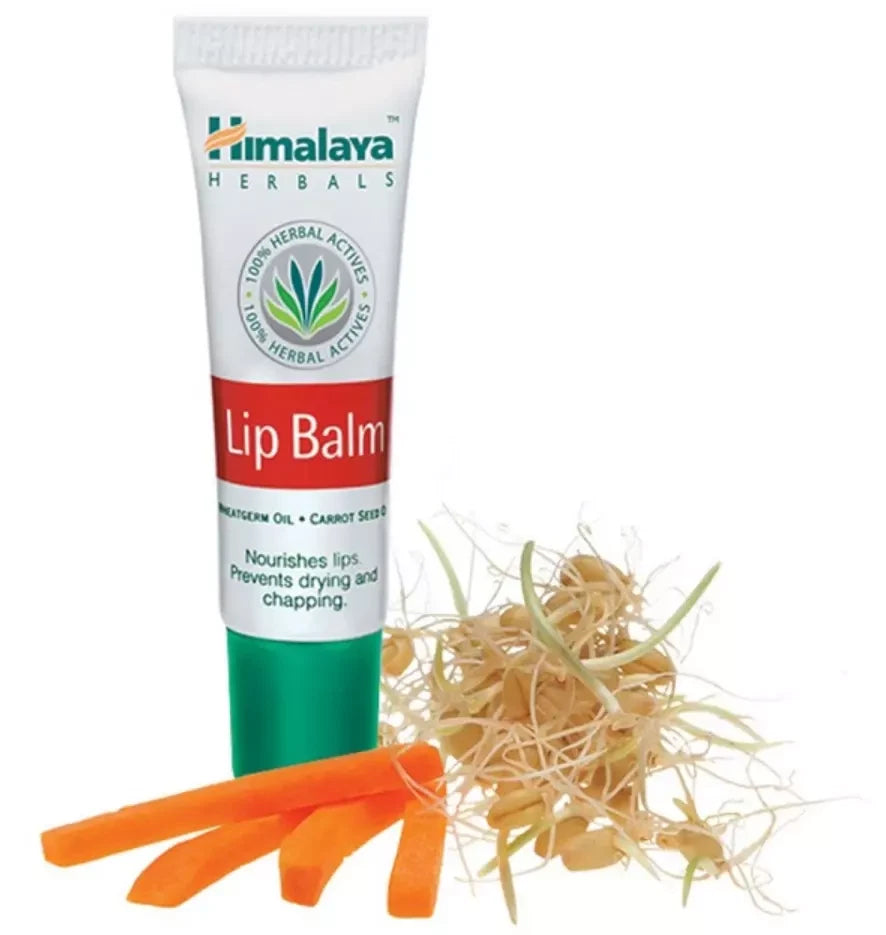 2 X Himalaya Herbal Lip Balm Chapstick Wheatgerm & Carrot Seed Oil 10gm