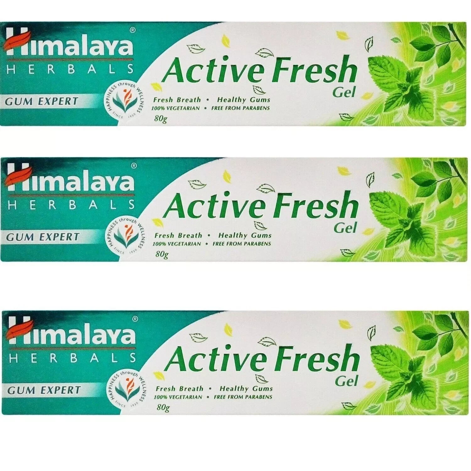 Share 3 X Himalaya Herbals Active Fresh Gel Toothpaste 80 gm