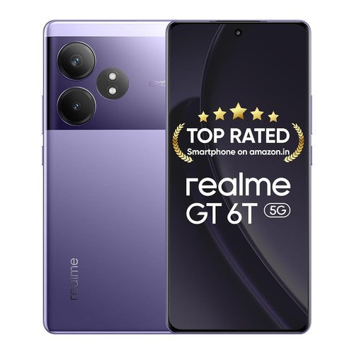 realme GT 6T 5G Unlocked Miracle Purple Smartphone 256GB/12GB RAM 50MP