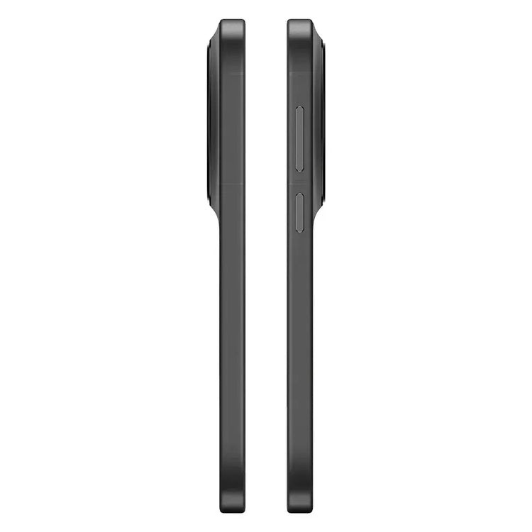 Two black phone cases side by side on a white background